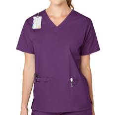 WonderWink WonderWork Women's V-Neck Scrub Top - Eggplant