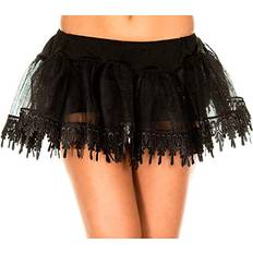 Underskirts Music Legs Tear Drop Lace Net Petticoat - Black