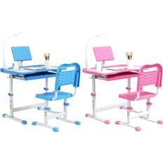 Qaba Kids Desk And Chair Set Blue