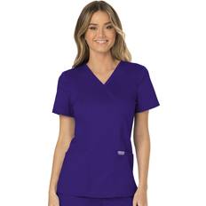 Work Tops Cherokee Women Scrubs Top Mock Wrap - Grape