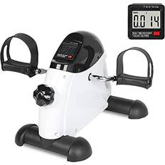 Fitness Machines MEETWARM Pedal Exerciser Stationary Bikes for Seniors Under Desk Mini Exercise Bike Cycle for Office Arm Leg Floor Peddler Exerciser with LCD Display for Physical Therapy