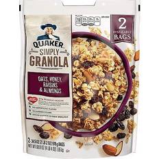 Vanilla Cereals, Oatmeals & Mueslis Quaker Natural Granola Oats Honey Raisins 2 Pack 34.5 oz Bags