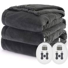 Sunbeam Ultra Plush Electric King Heated Blanket Blankets Gray