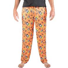 Men - Yellow Sleepwear BioWorld Sleep Pants Naruto All Over Print - Black/Orange/Yellow
