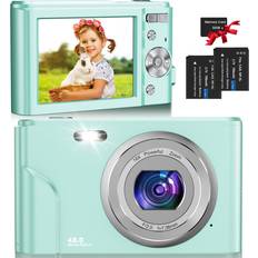 Point and shoot digital camera Pytsudin Digital Camera, 1080P 48MP Autofocus Digital Camera for Kids with 32GB Memory Card, 2 Batteries, 16X Digital Zoom, Compact Small Point and Shoot Camera for Boys Girls Teens Children Beginner, Green