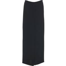 Semicouture Satin Nederdel med Slids - Sort