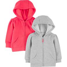 Carter's Simple Joys Fleece Full-Zip Hoodie - Pink/Grey
