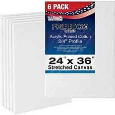 U.S. Art Supply Stretched Canvas 12-Ounce 24 x 36 inch 6-Pack