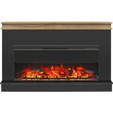 Ameriwood Home Fireplaces Ameriwood Home Mateo Wide Mantel with Linear Electric Fireplace and Remote for TVs up to 65" Black