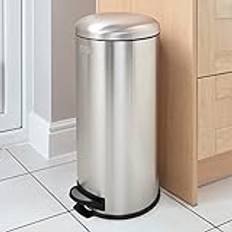 Black & Decker Stainless Steel Dome Shaped Pedal Bin 30L