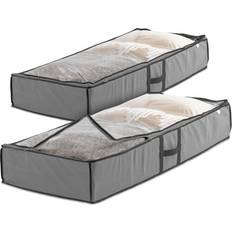 Zober 2 Pack Flexible Zippered Bed Bag 18 x 42 x 6 inches Storage Box