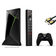 Media Players Nvidia Shield TV PRO Android 4K HDR Streaming Media Player, High Performance, Compatible with Alexa, 2X USB, Gaming Edition with Remote Control, Shield Wireless Controller, w/ MT HDMI Cable