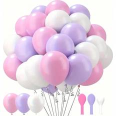 Purple Latex Balloons Shein Macaron Colored Latex Balloons 60pcs