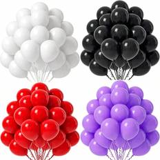 Shein 20pcs Set 10-Inch Matte Black Red White Purple Latex Balloons