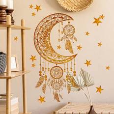 PVC Wall Decor Shein Creative PVC Gold Dream Star Moon Paste 1 pc Wall Decor