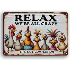 Iron Wall Decorations Shein Relax We're All Crazy Here Wall Decor 30x20cm