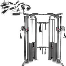 XMark Home Gym Functional Trainer Cable Machine, Dual Adjustable Pulley Machine with 200 lb Weight Stacks and Upgraded Accessory Package