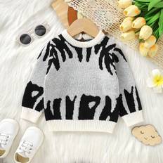9-12M Knitted Sweaters Children's Clothing Shein Graphic Pattern Sweater - Baby Boy