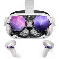 Quest LCHH-Oculus 2 Skin Stickers Vinyl Decal Stickers for Oculus 2 VR Headset and Controllers Virtual Reality Protective Decal Skin (Colored Glasses cat)