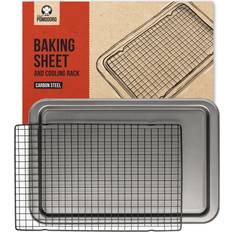 Chef Pomodoro Non-Stick Baking Sheet and Cooling Rack Set 18.5 x 12.2 in Oven Tray