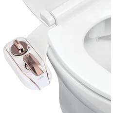 Luxe Bidet NEO 320 Plus Next-Generation Warm Water Toilet Seat Attachment with Innovative EZ-Lift Hinges, Dual Nozzles, and 360 Self-Cleaning Mode (Rose Gold)