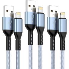 Mobile Phone Cleaning Vodrais iPhone Charger 3pack 10FT Apple MFi Certified Long Lightning Cable Fast Charging Nylon Braided USB Charging Cable High Speed Transfer Cord for iPhone 14 13/12/11 Pro Max/XS MAX/XR/XS/X/8/7/Plus/6S