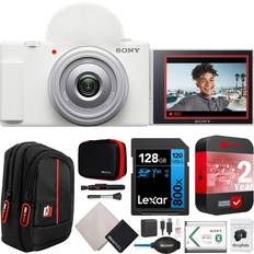 Compact Cameras Sony ZV-1F Vlog Camera with 4K Video & 20.1MP for Content Creators and Vloggers White ZV-1F/W Bundle with CPS 2 YR Extended Protection Pack Deco Gear Case 128GB Memory Card & Accessories Kit