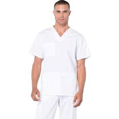 Cherokee V-Neck Four-Pocket Scrub Top - White