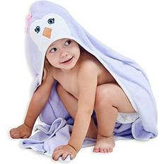 Purple Baby Towels Hiphop Panda Bamboo Hooded Baby Towel 30 x 40 Inch