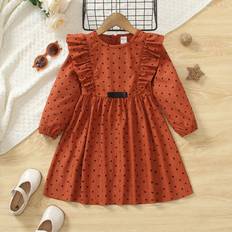 Polka Dots Dresses Shein Casual Cute Polka Dot Print Dress - Autumn/Winter