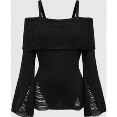 Romwe Fashionable Punk Dark Style Sweater - Distressed Design