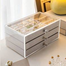 Shein Three-Layer Acrylic Flannel Jewelry Box - Drawer Type