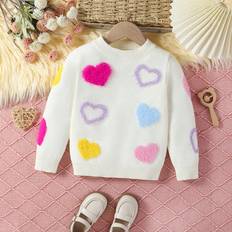 Zipper Cardigans Children's Clothing Shein Baby Girl Crew Neck Knitted Long Sleeve Cardigan - Apricot