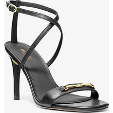 Platform Heeled Sandals Michael Kors Lena Leather Sandal - Black