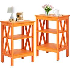 Orange Bedside Tables Vecelo Side End Set of 2 Bedside Table