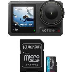 DJI Osmo Action 4 Camera Standard Combo Bundle with Kingston 64GB MicroSD Card (2 Items)