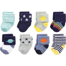 0-1M Socks Hudson Baby Cotton Rich Newborn and Terry Socks - Solar System