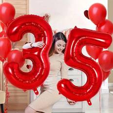 Number Balloons Shein 32 Inch Red Number Foil Balloon