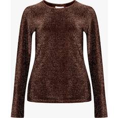 Bruna Blusar Noella Tess L/S Blouse - Chocolate Brown