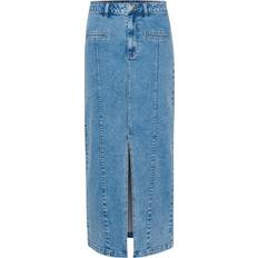 Blå Nederdele Kaffe Kathroa Denim Skirt - Blue Denim