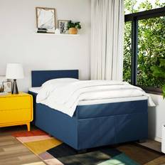 120cm Kontinentalsängar vidaXL Ramsäng Med Madrass Blå 120x190 cm Kontinentalsäng