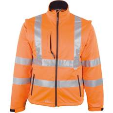 Ausweisfach Arbeitsjacken Softshell Warnjacke - Orange