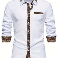 Transparent Shirts Temu Elegant Men's Long Sleeve Button-up Shirt - Non-transparent