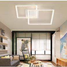 D Ceiling Flush Lights Metro Lane Led Square White 9cm H X 57cm W X 48cm D Ceiling Flush Light