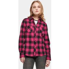 Flanellskjortor - Rosa Urban Classics Flanell Skjorta - Wildviolet/Svart