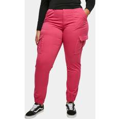 Urban Classics Rosa Byxor Urban Classics Cotton Twill Utility Pants - Hibiskus Rosa