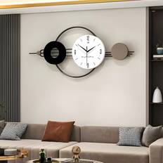 Ivy Bronx Large 80 cm x 37 cm Black and White Wall Clock