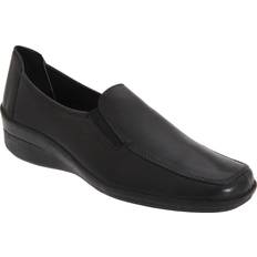 Mod Comfys Flexible Softie Leather Twin Gusset Shoes - Black