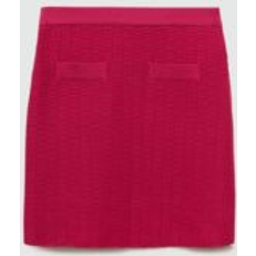 Mango Short Skirts Mango Knitted Miniskirt - Fuchsia