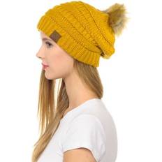 Faux Fur - Men Accessories C.C Hat Thick Warm Cap - Mustard